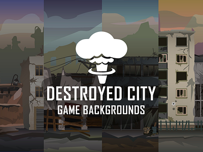 Destroyed City Game Backgrounds 2d backgrounds game game design gamedev gaming