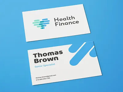Health.Finance business cards cards finance fintech health identity medicine