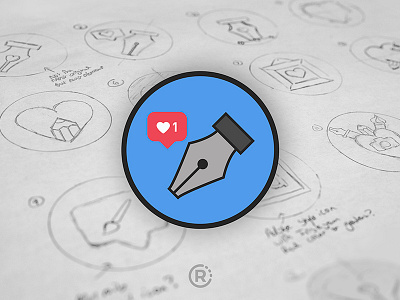 CreavivesAlike engagement icon instagram pen tool sketch vector