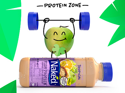 Conceptual 3d-Rendering 3d blender bottle commercial cycles fruit illustration nakedjuiceart protein rendering smoothie