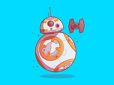 BB-8 bb8 blue icon illustration line space star starwars stroke ux vector