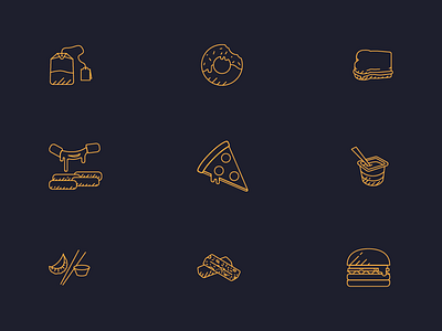 Food Doods food icons licons monoline