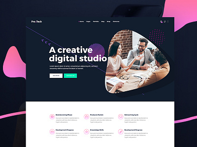 Synergia agencies aplication app digital it product startups technology theme wordpress