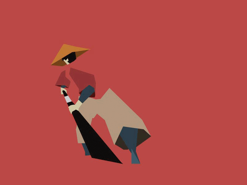 Spin attack animation explainer video graphic design motion design motion graphics samurai