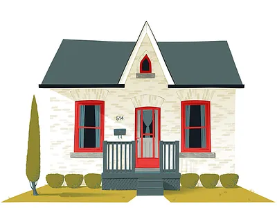 Hamilton House architechture building flat graphic home house illustration