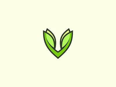 V leaves design green leaf leaves logo logotype mark simple symbol