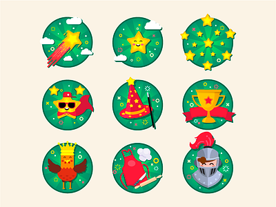 Badges allstars illustration magic star vector