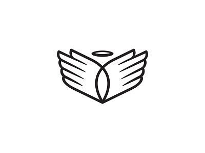 Hands + Wings logo angel brand clever design halo hands icon identity logo vector wings