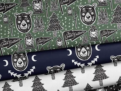 The Great Outdoors animals nature outdoors painted patterns surface pattern design trees
