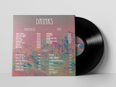Wax Bar menu concept menu record vinyl