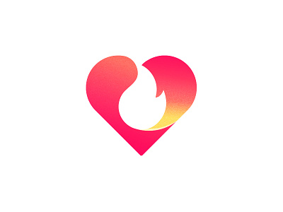 Heart+Fire app dating fire heart logo love negativespace