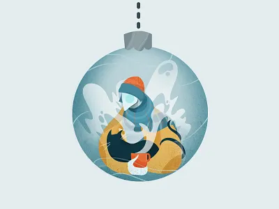 Winter Time cat cold cup decoration digital friend hat holiday illustration smoke tea winter
