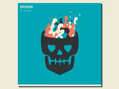 4. Spoon - Hot Thoughts adam hanson ahco design gig poster illustration skull spoon trippy weird