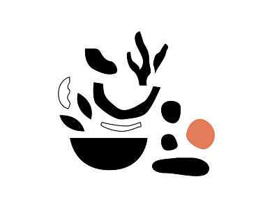 Very Full botanical color floral food icon illustration minimal nature shape