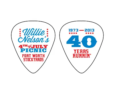 Willie 4th 2 4th of july guitar pick picnic willie nelson