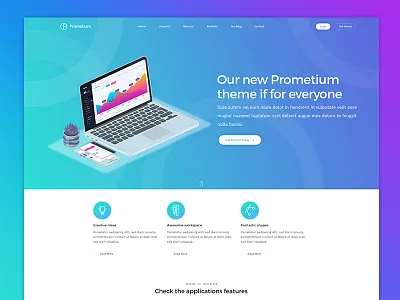 Prometium Landing Page connect creative design header design landing page media minimal mockup presentation social website