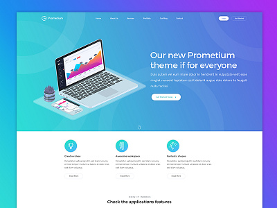 Prometium Landing Page connect creative design header design landing page media minimal mockup presentation social website