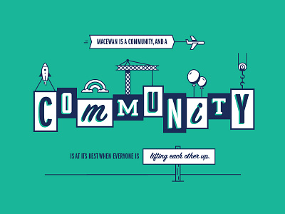 Community campus clean community edmonton flat kind lift minimal student type typography university