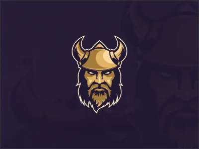 Viking brand branding company esport gold golden icon logo mascot sport viking warriors