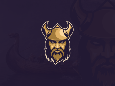 Viking brand branding company esport gold golden icon logo mascot sport viking warriors