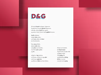 D&G poster print typography