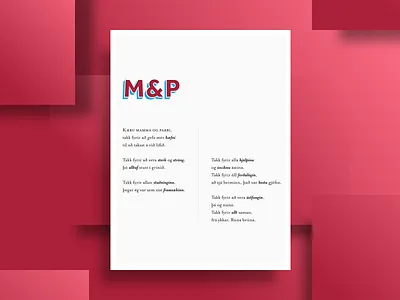 M&P poem poster print typography