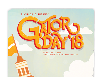 Gator Day poster detail custom type halftone illustration lettering poster type typography