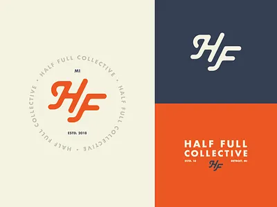 Half Full Collective badge brand collective community detroit identity logo mark michigan symbol