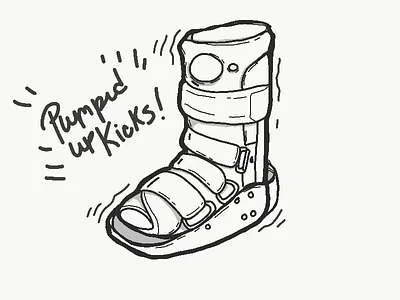 Medical Walking Boot - Sketch brace flat medical moon boot orthopedic surgery boot walking boot