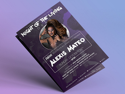 Night Of The Living Drag Flyer alexis mateo drag drag race drag show flyer halloween lgbt lgbtq night of the living drag rupaul rupauls drag race