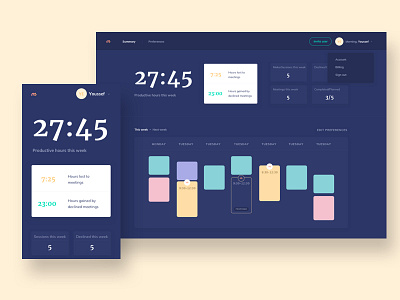 SaaS Productivity Platform b2b calendar dashboard enterprise platform productivity saas software as a service time management