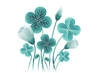 Clover in White clover dribbble invitation flower green illustration indonesia leaf plant vector