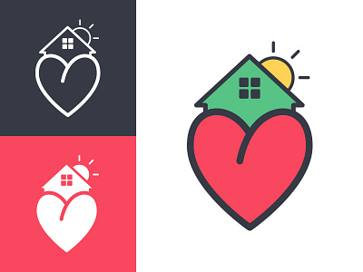 Alvarado's Family Care Home alvarados care center family heart home hope house illustration logo senior sun