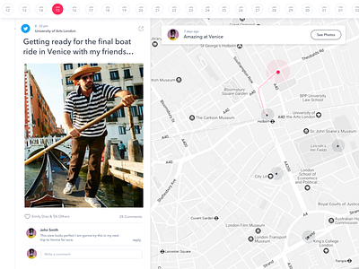 Automatic travel blog timeline concept blog design feed timeline travel ui ux