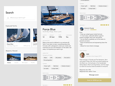 Yachts App mobile ocean sea ui ux yachts