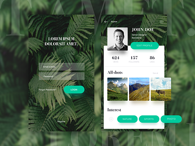 This is the jungle! android aplication app iphone jungle login mobile profile shadow user experience user interface