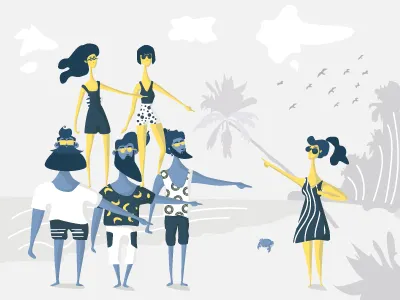 Teamwork business character coworking group illustration people team teamwork vector young