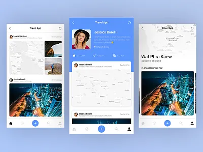 Travel app 🌋 app feed follow instagram location map picture post profile travel