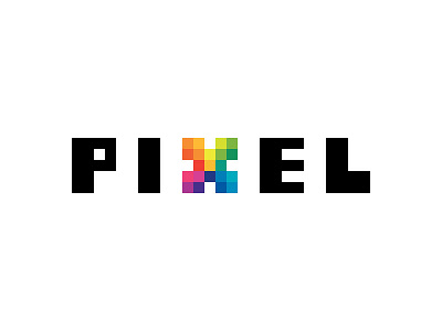 Pixel black color font logo pixel type