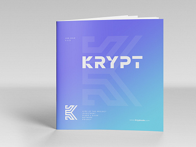 Krypt (Cryptocurrency guide) bitcoin brand brochure crypto cryptocurrency currency decentralised futuristic gradient krypt logo modern