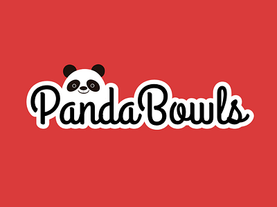 Panda Bowls bowls branding flat idea panda red restaurant