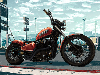 Custom Teco illustration motocycle