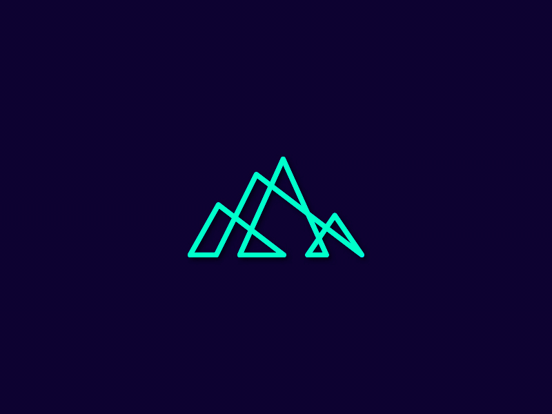 Mountain Logo adventure after effects animation blue brand gif green logo motion mountain neon outdoors