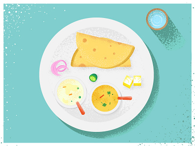 An indian Dish 2d colors dish effects flat food illustration illustrator noise vector