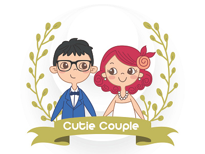 Cutie Couple couple flat icon graphic vector