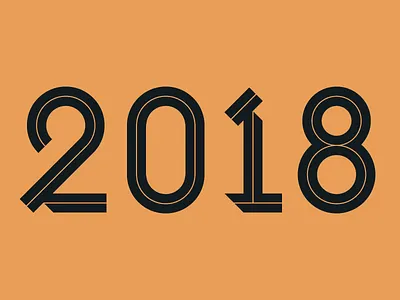 2018 2018 custom type gold inline new year numerals type year