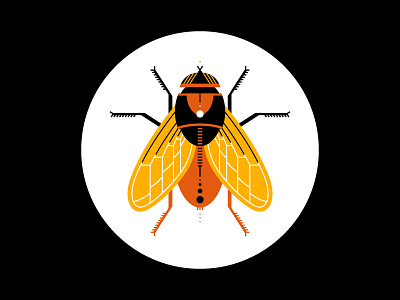 The fly bugs decorative illustration nature vector