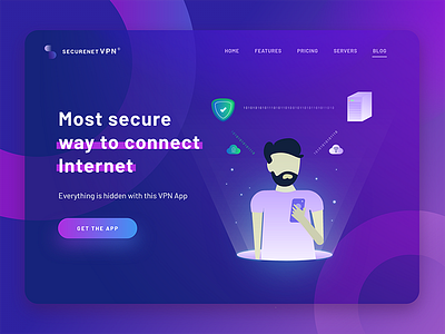 VPN Landing Page branding case study desktop layout ui ux website