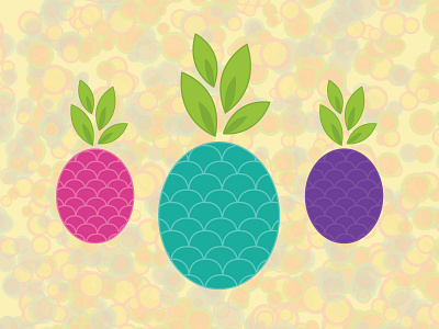 Dragon Pineapples illustration illustrator pineapple pink purple random turquoise