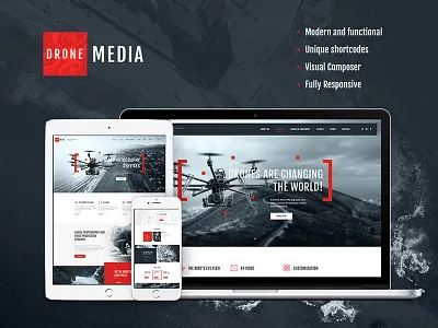 Drone Media | Aerial Photography & Videography aerial photography drone photography electronics media military modern photography quadcopter wordpress theme